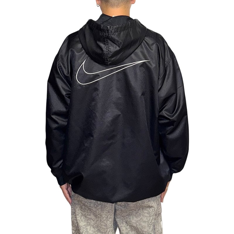 90s OLD NIKE センターロゴ アノラックパーカー ブラック テック 90s OLD NIKE センターロゴ アノラックパーカー ブラック テック