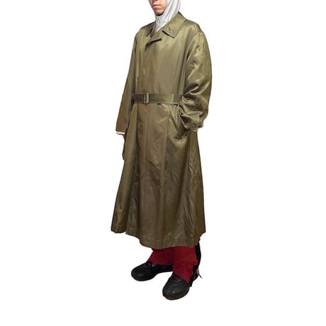 【USED】90's LANVIN Studio SATIN BROWN KHAKI COAT