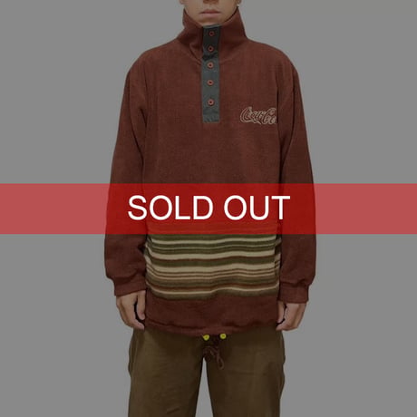 【USED】90'S COCA-COLA HALF-BUTTON FLEECE TOP