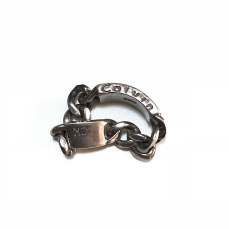 【USED】90'S CALVIN KLEIN FLAT LINK CHAIN SILVER RING