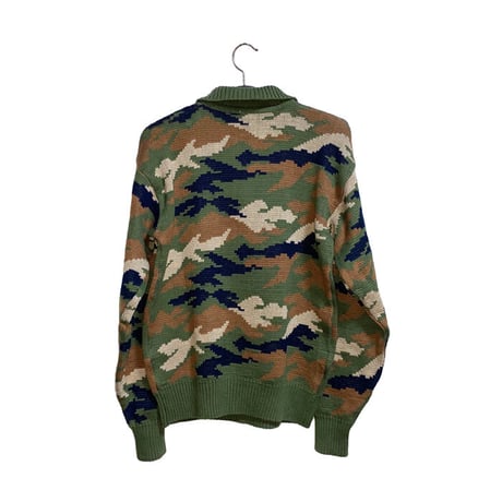 【USED】90'S STUSSY CAMO KNIT SWEATER