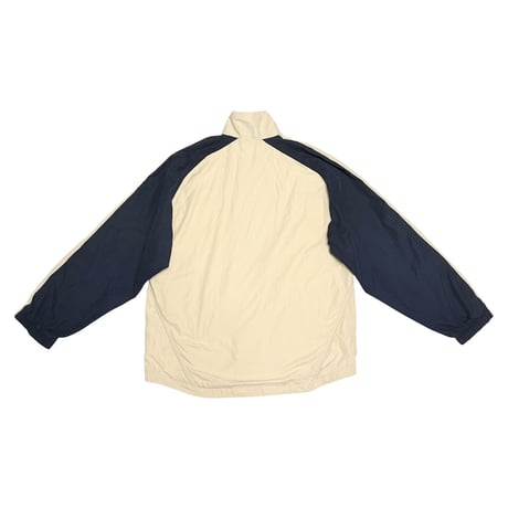 【USED】00's EURO NIKE Two-Tone Minimal Windbreaker Cream × Navy