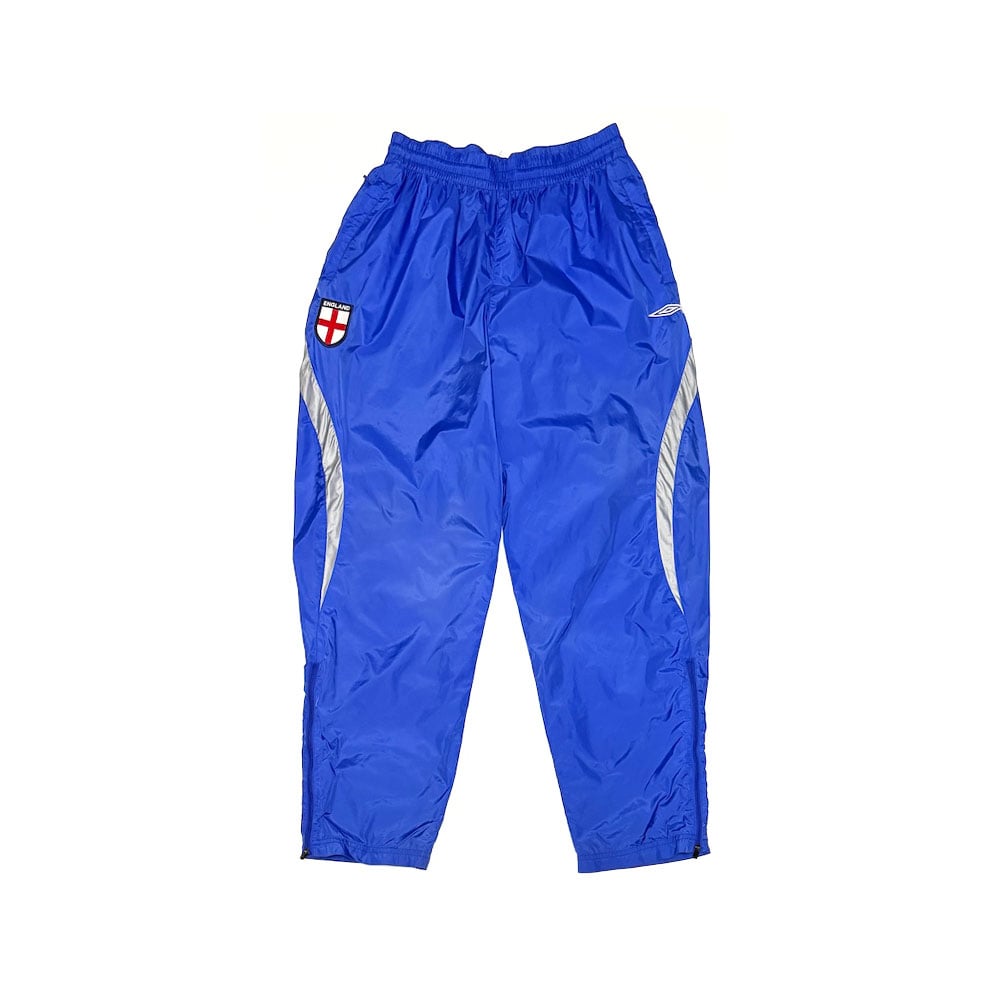 USED】00's UMBRO England Nylon Track Pants Blue