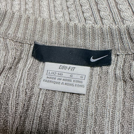 【USED】00's NIKE RIB KNIT ZIP SHORT CARDIGAN