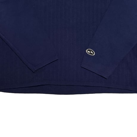 【USED】00's NIKE Tiger Woods Line V-Neck Cotton Knit Navy × Yellow