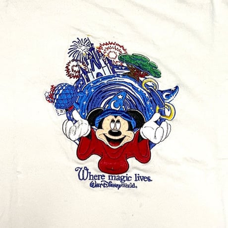 【USED】90'S MAGICAL MICKEY EMBROIDERED T-SHIRT