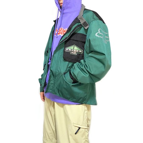 【USED】90'S FOX NYLON BIKER JACKET MADE IN FINLAND