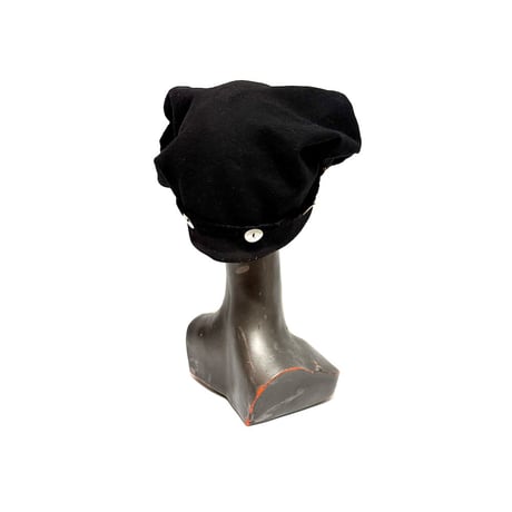 【USED】80's Amy Downs New York TURBAN HAT BLACK