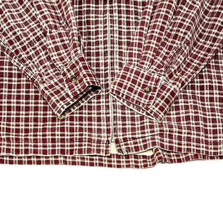 【USED】90'S-00'S VANS CORDUROY CHECK ZIP SHIRT