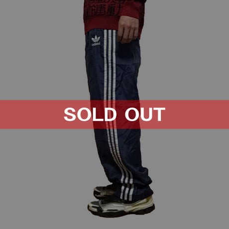 【USED】90'S ADIDAS NYLON TRACK PANTS NAVY