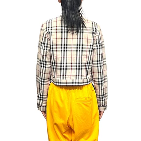 【USED】00'S BURBERRY LONDON NOVA CHECK SHORT TRACKER JACKET