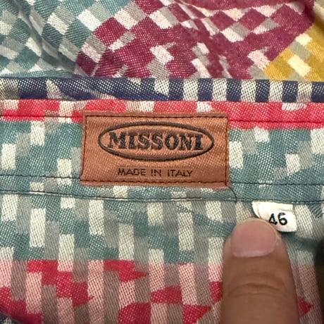 【USED】90's-00's MISSONI Italia Mediterranean Mosaic Pattern Shirt
