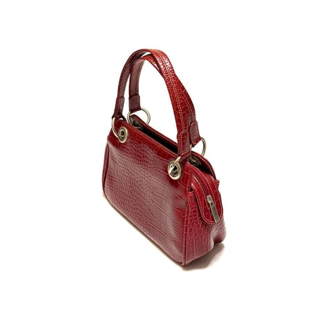 【USED】Vintage CROCODILE EMBOSSED HAND BAG