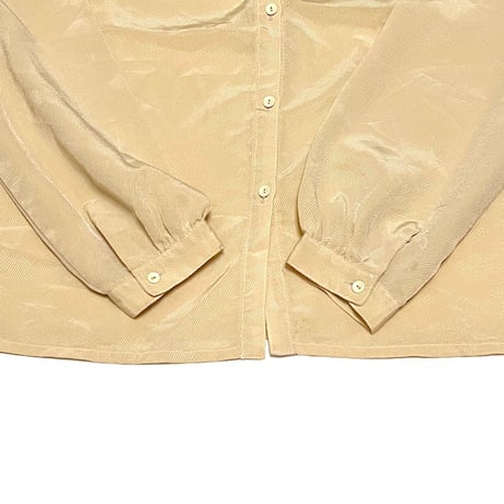 【USED】80's SM FASHION STAND COLLAR FRILL BLOUSE BEIGE
