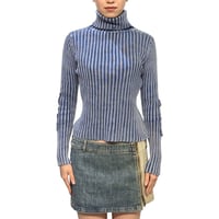 【USED】00's Indigo Ribbed Turtleneck Knit