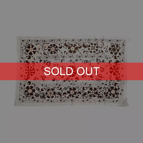 【USED】VINTAGE BOTANICAL EMBROIDERED COTTON FABRIC
