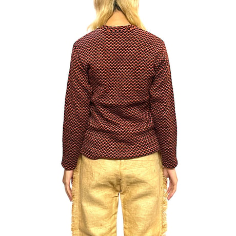 【USED】70'S WAVE PATTERN KNIT SWEATER