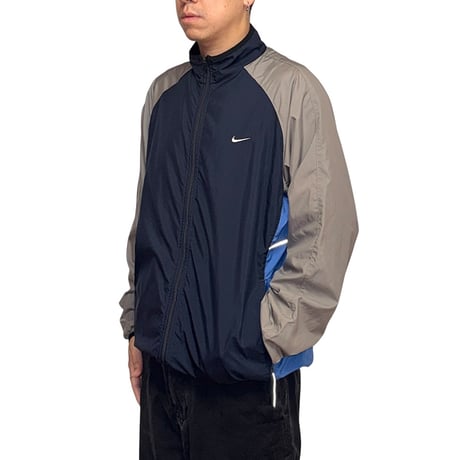 【USED】00's NIKE Panelled Track Jacket Navy × Grey × Blue Colorway