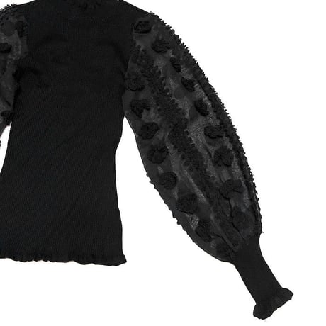 【USED】00'S ALMOST FAMOUS SEE-THROUGH BALLOON SLEEVE L/S KNIT TOP