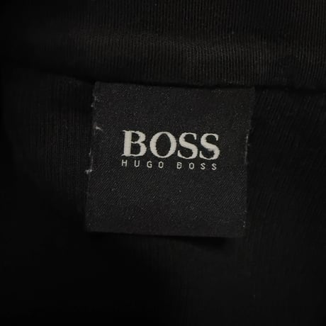 【USED】00's BOSS HUGO BOSS Curved Half-Zip Ribbed Cut-and-Sew Top