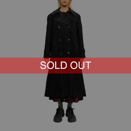 【USED】80s Liz Claiborne TRENCH COAT BLACK