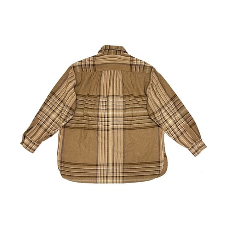 【USED】80's-90's ARMANI JEANS OVERSIZED CHECK WOOL SHIRT