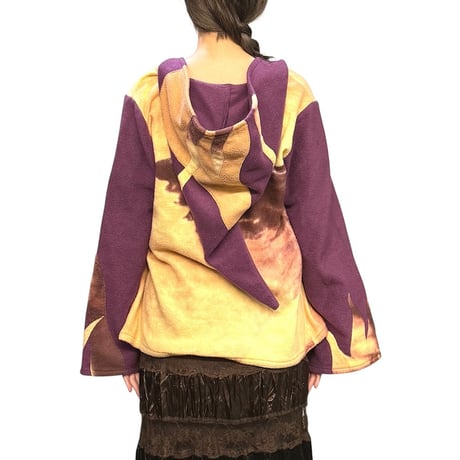【USED】00's Painterly Graphic Witch Hood Fleece Hoodie