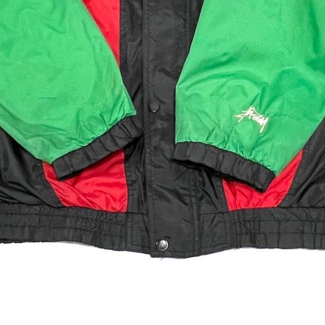 【USED】90'S BOOTLEG STUSSY RASTA COLOR NYLON JACKET