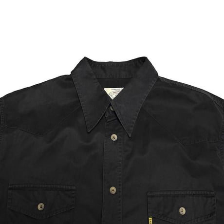 【USED】90's ARMANI JEANS Cotton Western Shirt Black