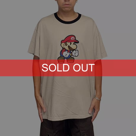 【USED】00's Nintendo Super Paper Mario Ringer T-shirt