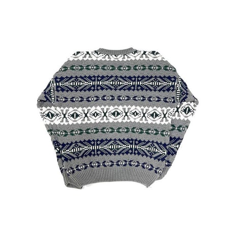 【USED】90'S OLD GAP NATIVE PATTERN COTTON KNIT SWEATER