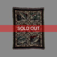 【USED】90's Goodwin Weavers FISHING BITE COTTON WOVEN BLANKET