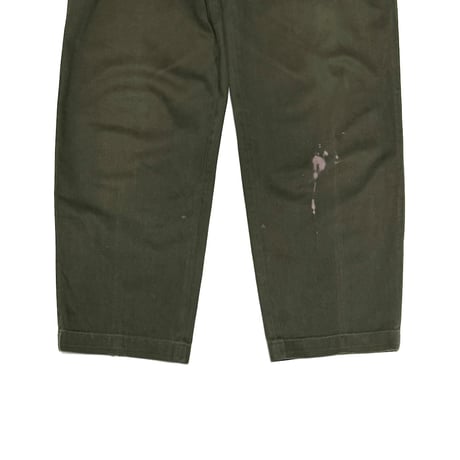 【USED】90's J.CREW Two-Tuck Cotton Twill Work Trousers Olive