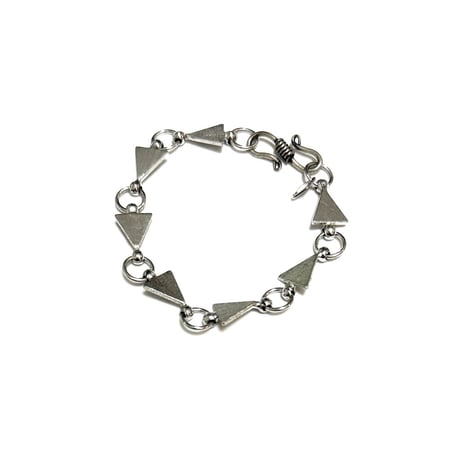 【USED】Vintage Triangle Link 925 Silver Bracelet Made in Italy