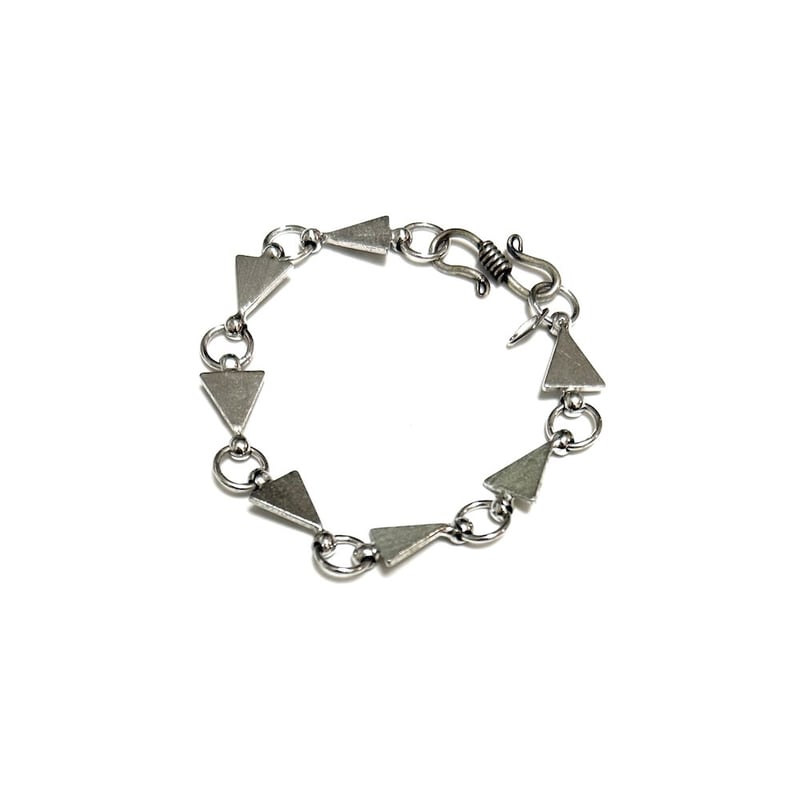 USED】Vintage Triangle Link 925 Silver Bracelet