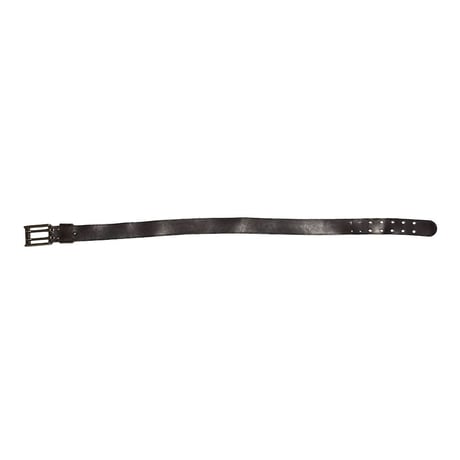 【USED】90's French Double-Prong Leather Belt Dark Brown