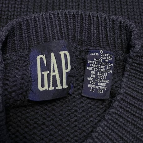 【USED】90's OLD GAP ARGYLE COTTON KNIT SWEATER