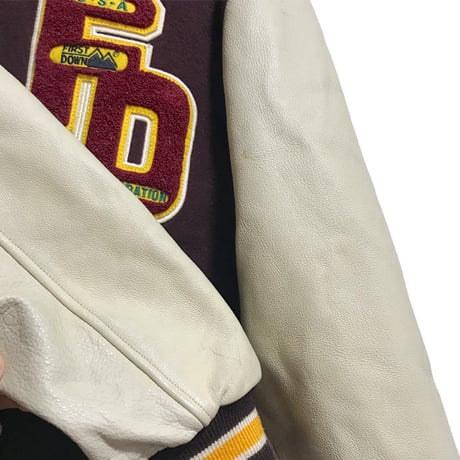 【USED】90'S  FIRST DOWN VARSITY JACKET