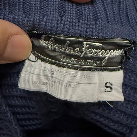 【USED】80's Salvatore Ferragamo COTTON KNIT SWEATER