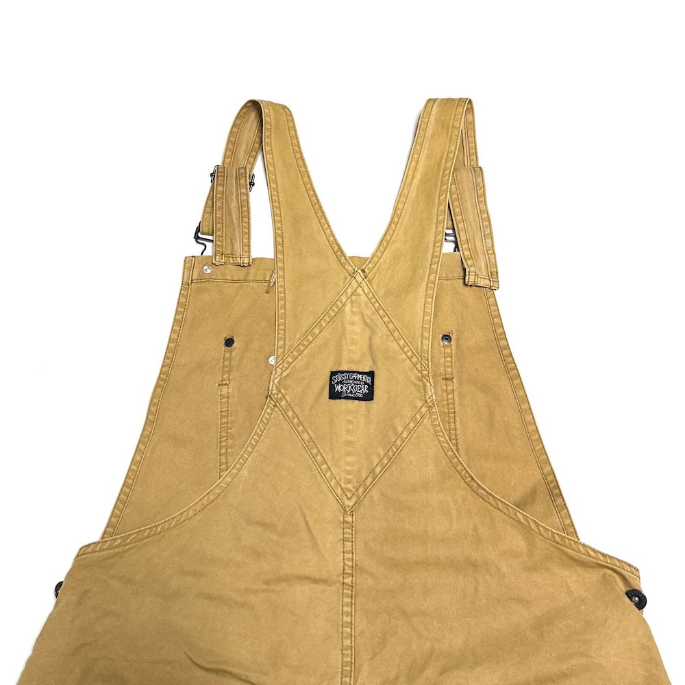 STUSSYダブルニー オーバーオール　L USED】00's STUSSY Double Knee Ripstop Work Over
