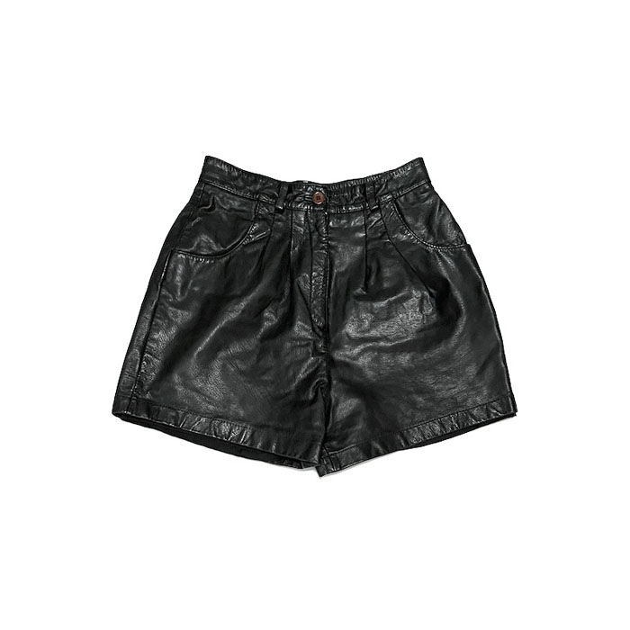 AD1990 90s archive レザーワイドショートパンツ ショーツ 黒 AD1990 90s archive レザーワイドショートパンツ ショーツ 黒 レディース