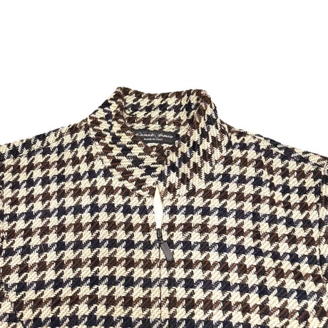 【USED】90's Houndstooth Stand-Collar Wool Jacket