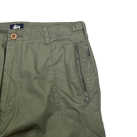 【USED】90's-00's STUSSY 8 ZIP-POCKET FLIGHT PANTS LIGHT KHAKI