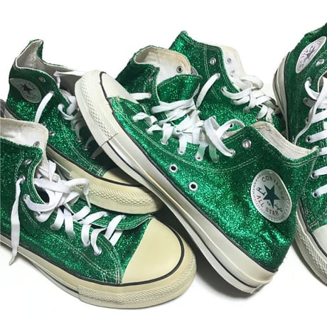 【USED】90'S CONVERSE GREEN GLITTER SNEAKERS MADE IN U.S.A.