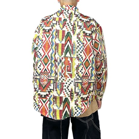 【USED】90'S-00'S JACQUARD WEAVE SHIRT