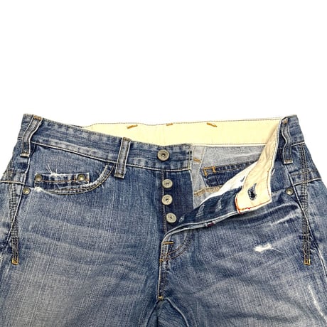 【USED】00's MARITHE FRANCOIS GIRBAUD Y2K Distressed Denim Pants