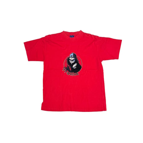 【USED】90's-00's birdhouse Heath Kirchart "Maniac Skull" Embroidered T-shirt