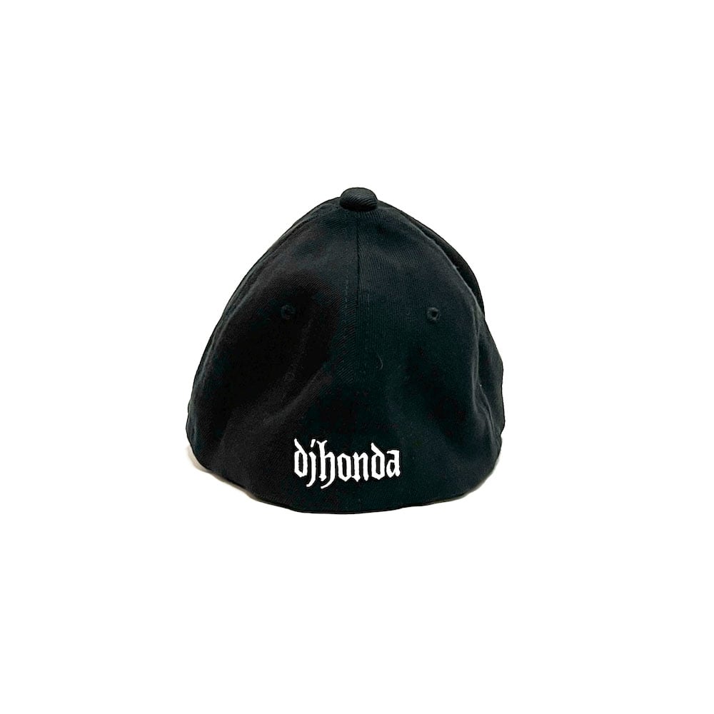 ⑥ DJHONDA FLEXFIT キャップ cap  オールドイングリッシュ USED】90's dj Honda FLEXFIT 6PANEL CAP | KONBINI