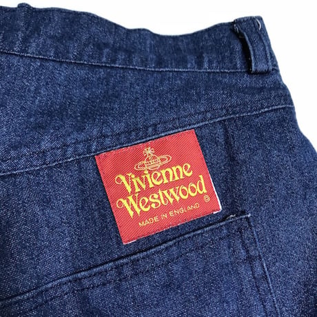 【USED】90'S VIVIENNE WESTWOOD "CUT AND SLASH" GARTERBELTS JEANS