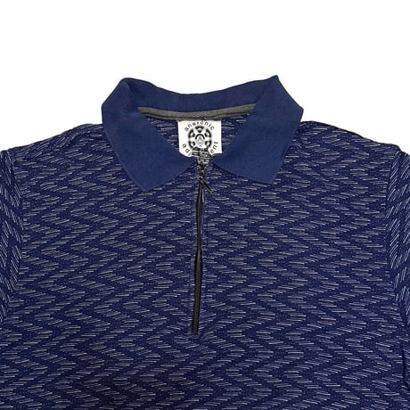 【USED】90's Anarchic Adjustment JACQUARD WEAVE HALF ZIP POLO SHIRT